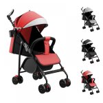 Belfoyer poussette canne pliage rapide - dossier rgl en position couche - avec grand panier / moustiquaire ...