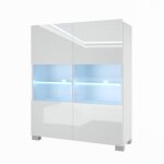 Meubles de salon - belini - nex kom1 - 2 portes vitr�es - blanc tr�s brillant - contemporain