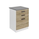 Meuble de cuisine bas - belini - sdsz - chne sonoma - 2 tiroirs - 1 porte - 60 cm