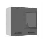Meuble haut - belini - sg2 - 60 - 2 portes - argent trs brillant - cuisine contemporaine