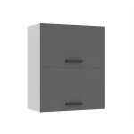 Meuble haut cuisine - belini - sgp2 - 60 - 2 portes - argent mat - 72 cm de hauteur