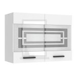 Meuble haut cuisine - belini - sgw80 - 2 portes vitrées - blanc très brillant - design contemporain Meuble haut cuisine - belini - sgw80 - 2 portes vitrées - blanc très brillant - design contemporain
