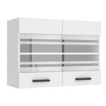 Meuble haut cuisine - belini - sgw80 - 2 portes vitrées - blanc mat - montage facile Meuble haut cuisine - belini - sgw80 - 2 portes vitrées - blanc mat - montage facile
