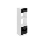 Belini meuble de rangement pour micro - onde armoire de cuisine avec 2 portes 576x60x204 cm etagere noir ...