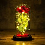 La belle et la bte rose coffret cadeau roses ternelles soie rouge + led dco intrieure (anniversaire ...