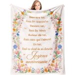Belle plaid couverture fleurs idee cadeau femme cadeau femme original pour soeur amie maman mamie fille ...