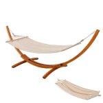 Belonid hamac en bois avec support 2 housses de hamac remplaableskit hamac double capacit max. 150 ...