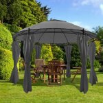 Belv�d�re / tonnelle - uu - avec rideaux rond 35 x 27 m anthracite a1