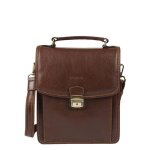 Bemon grande sacoche nino en cuir homme port� main ou bandouli�re ( marron )