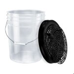 Benbow seau de lavage transparent de 20 litres avec grille de lavage filtrante et couvercle de seau