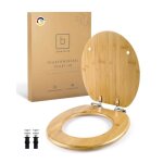 Benkstein abattant wc bambou ovale - si�ge universel 43. 5x37. 5 cm softclose & quick release bois antibact�ri ...