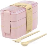 Bento box rutilisable pour enfants et adultes avec 3 compartiments tanches fabrique en matriau biodgradab ...