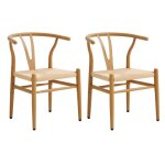Benyled lot de 2 chaises de salle  manger ensemble de chaises en corde intrieur dossier demi - circulaire ...