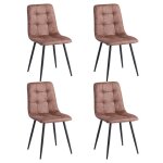 Benyled lot de 4 chaises de salle  manger (simili cuir) chaises de cuisine rembourres avec pieds en ...