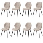 Benyled lot de 8 chaises de salle  manger en lin tapisses chaises dappoint pour dner dans la cuisine ...