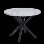 Benyled table ronde avec pieds robustes en forme de x 100cm * 100cm * 76. 5cm pour cuisine petit espace ...