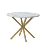 Benyled table ronde avec pieds robustes en forme de x 100cm * 100cm * 76. 5cm pour cuisine petit espace ...