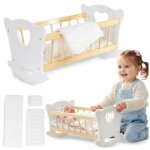 Berceau � bascule - green series - gs2105 - bois naturel - literie incluse - 495 cm max poup�e