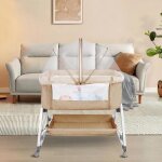 Berceau cododo berceau bb pliable  roulettes quip de moustiquaire 80 * 40 * 100 - 115cm blanc cass. ...