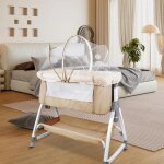 Berceau cododo multifonctionnel berceau bb berceau pliable avec roulettes 80 * 40 * 100 - 115cm blanc ...