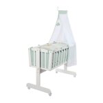 Berceau verrouillable avec literie complte 40 x 90 cm roba - woodland buddies - roulettes  freins - ...