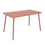 Bergame - table salon de jardin repas 4  6 places 120x70cm terracotta