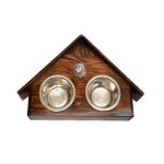 Berger du caucase - support en bois avec gamelles pour chien un cadeau pour adopter un chien par art ...