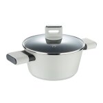 Bergner cocotte anti - adh�sive avec couvercle lines 20 cm gris - blanc bg - 56091 - gy