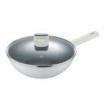 Bergner pole wok avec couvercle  surface antiadhsive lines 28 cm bg - 57098 - gy