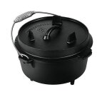 Marmite en fonte avec couvercle 25 cm noir