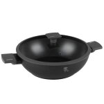 Poêle wok - berlinghaus - bh - 8125 - 30 cm - titane antiadhésif - couvercle en verre trempé Poêle wok - berlinghaus - bh - 8125 - 30 cm - titane antiadhésif - couvercle en verre trempé
