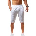 Bermuda hommebermuda en coton lin casual sport lger respirant pour hommes - blanc