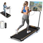 Beroca 4 in 1 tapis de course pliable inclinable 9% 1 - 10 km / h 3hp pour maison avec accoudoirs ecran ...