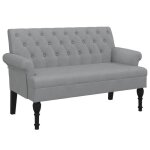 Best - home banc banquette bout de lit - avec dossier gris clair 120x62x755 cm tissu1parcel8120