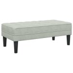 Best - home banc banquette bout de lit - gris clair 113x57x39 cm velours1parcel8235