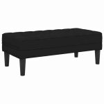 Best - home banc banquette bout de lit - noir 113x57x39 cm velours1parcel6248