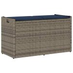 Best - home banc pour cour terrassecoffre de rangement ext�rieur coussin gris 100 cm r�sine tress�e nvq8737 ...