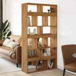 Best - home biblioth�que pour livre / dvd - armoire � livres - cloison de s�paration ch�ne artisanal ...