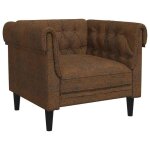 Best - home fauteuil - si�ge - canap� simple - chesterfield argyle marron 78. 5x74. 5x74. 5 cm1parcel6931 ...
