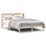 Best - home meuble de chambre - uu - cadre de lit sans matelas - 140x190 cm bois de pin massif hh14015 ...