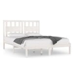Best - home meuble de chambre - uu - cadre de lit sans matelas - blanc bois massif 140x190 cm hh13064 ...