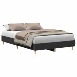 Best - home meuble de chambre - uu - cadre de lit sans matelas - noir 140x190 cm bois ding�nierie hh14917 ...