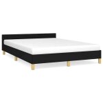 Best - home meuble de chambre - uu - cadre de lit sans matelas - noir 140x190 cm tissu hh14179