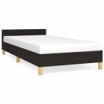 Best - home meuble de chambre - uu - cadre de lit avec t�te de lit sans matelas - noir 90x190 cm tissu ...