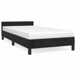 Best - home meuble de chambre - uu - cadre de lit et t�te de lit sans matelas - noir 90x190 cm velours ...