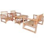 Best - home mobilier de jardin - uu - salon de jardin 4 pcs - avec coussins bambou hh9827