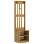 Best - home portemanteau dentre meuble de rangement pour couloir sandnes 45x40x1595 cm bois massif pin1parcel ...