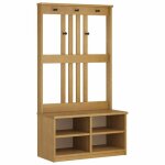Best - home portemanteau dentre meuble de rangement pour couloir sandnes 87x40x1595 cm bois massif pin1parcel ...
