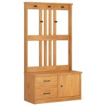 Best - home portemanteau dentre meuble de rangement pour couloir sandnes 87x40x1595 cm bois massif pin1parcel ...