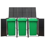 Best seller abri pour poubelle triple noir 207x80x117 cm rsine tresse - cache - conteneurs  dchets ...